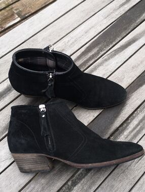 Aquatalia black suede ankle boots